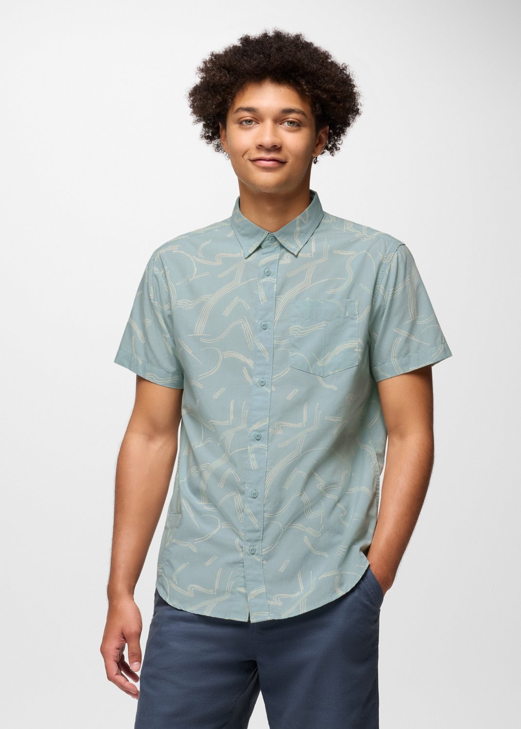 Mens prAna Tinline Shirt - Saltwater Seedling