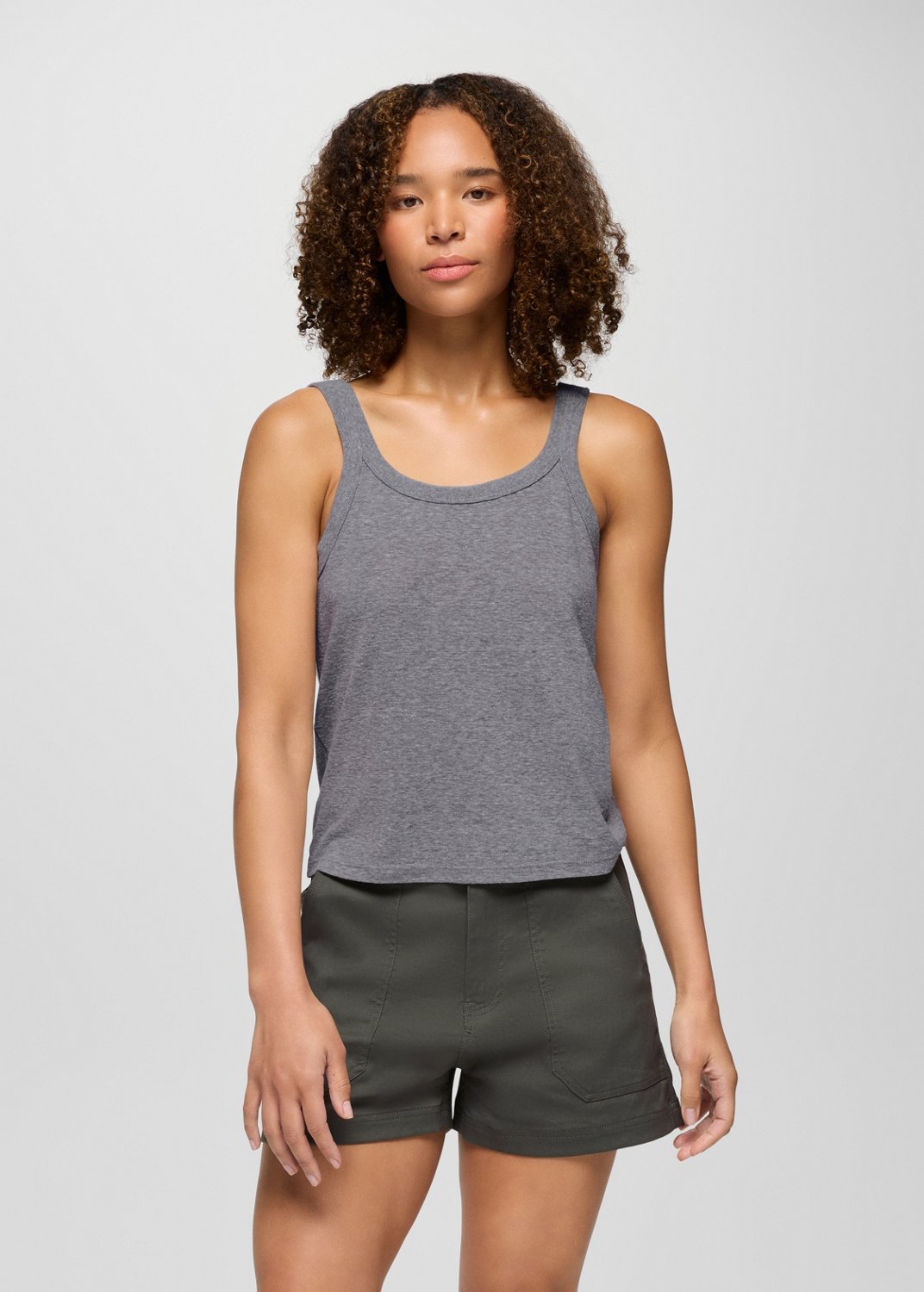 Womens prAna Cozy Up Scoop Tank - Heather Grey
