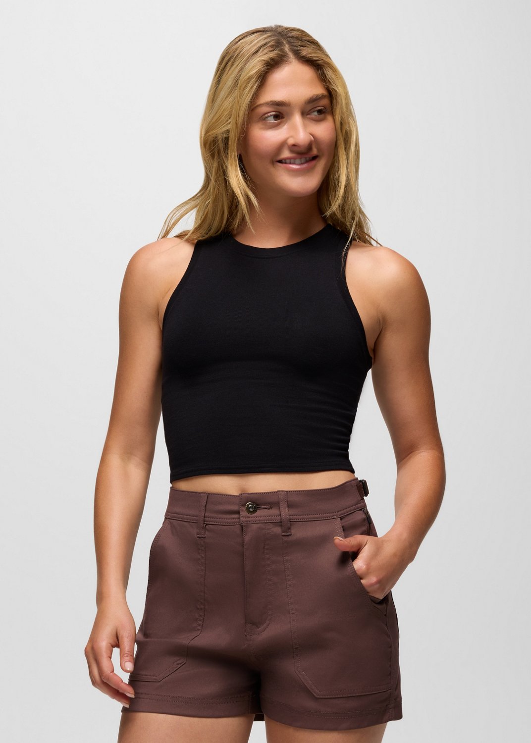 Womens prAna Lotus High Neck Tank - Black