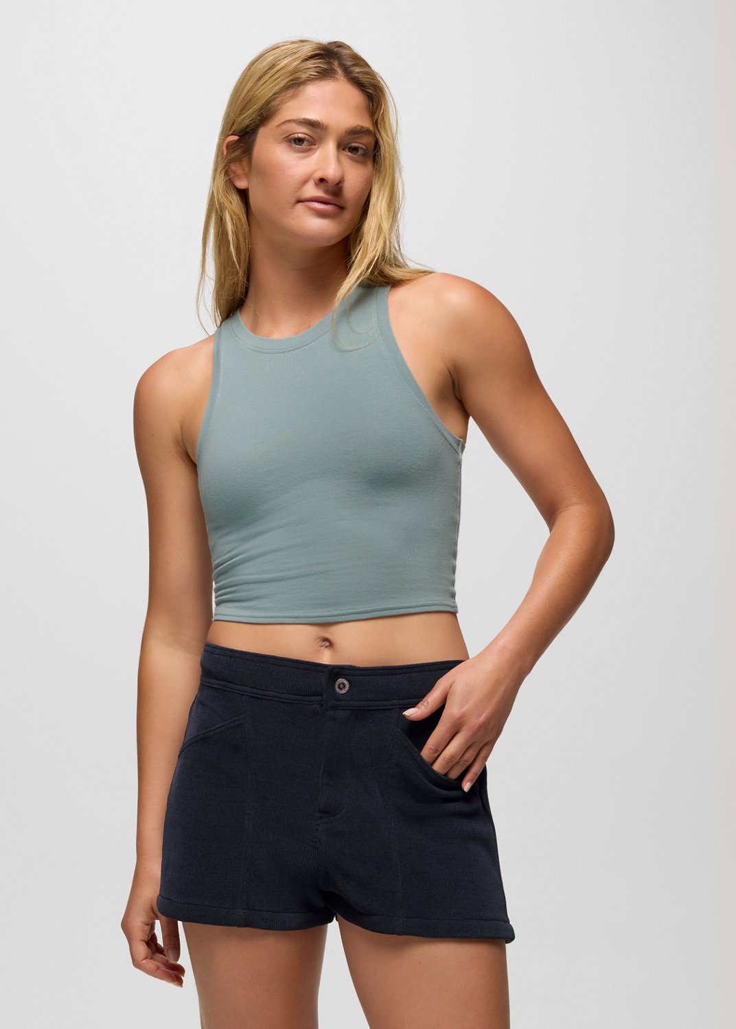 Womens prAna Lotus High Neck Tank - Saltwater