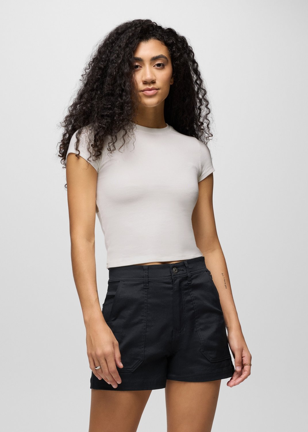 Womens prAna Lotus Short Sleeve Tee - Soft White