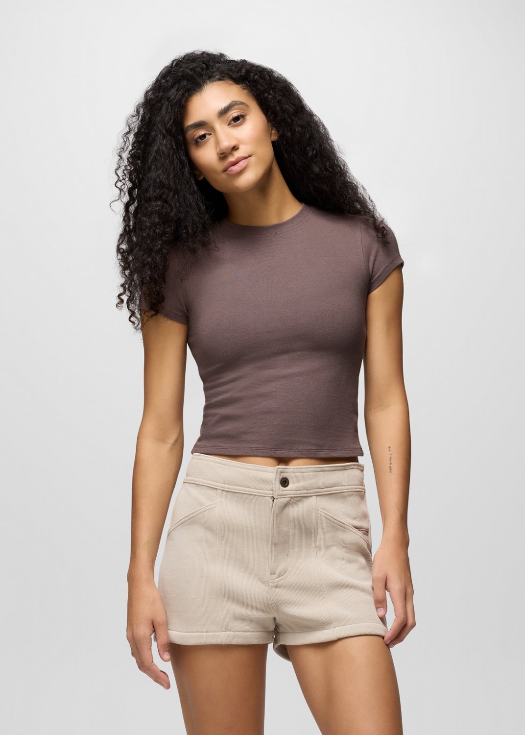 Womens prAna Lotus Short Sleeve Tee - Carob