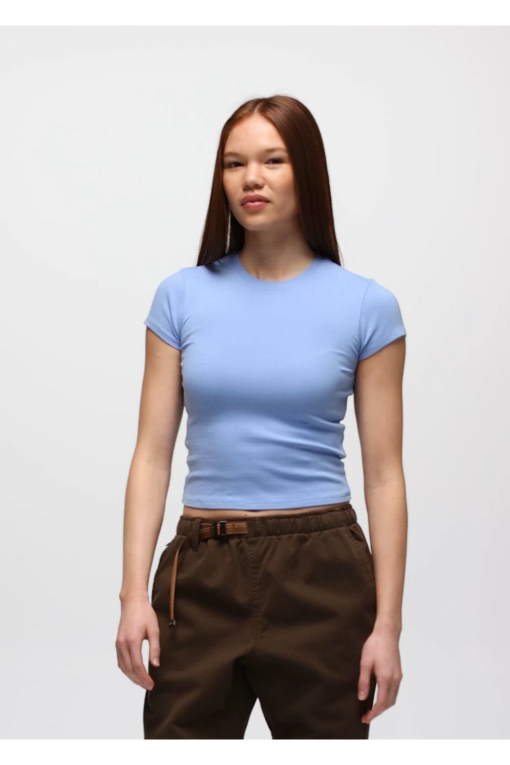 Womens prAna Lotus Short Sleeve Tee - Blue Vibes