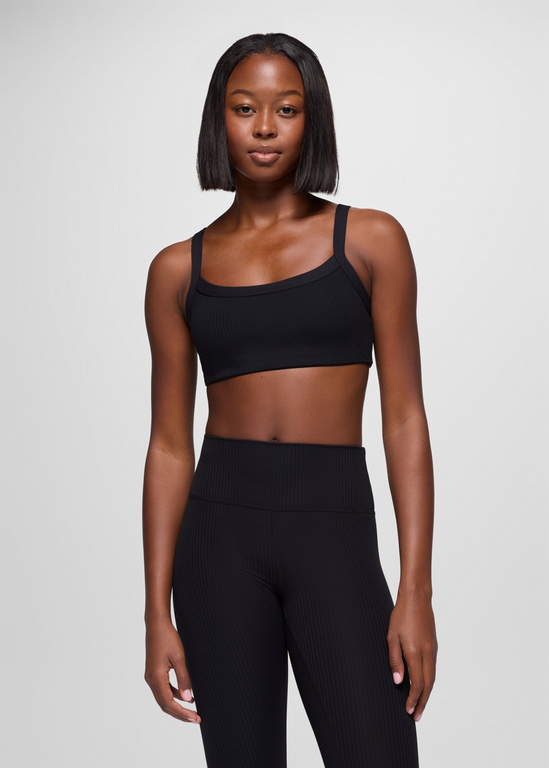 Womens prAna Luxara™ Rib Bra - Black