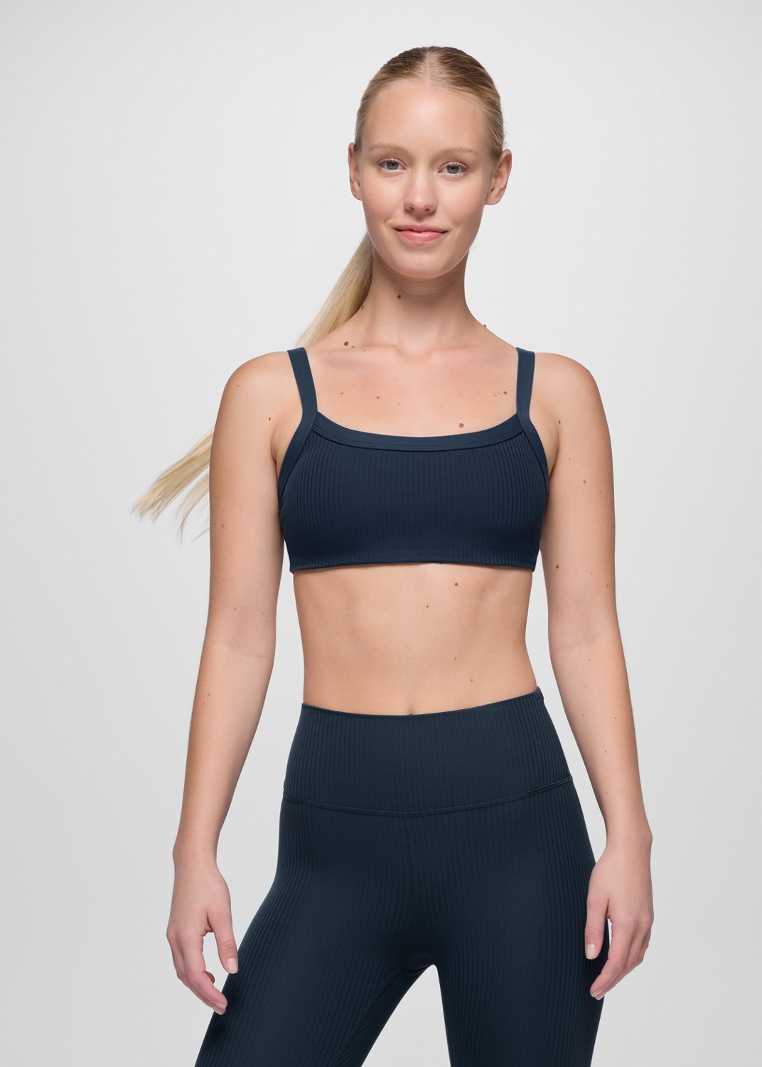 Womens prAna Luxara™ Rib Bra - Stormy Night