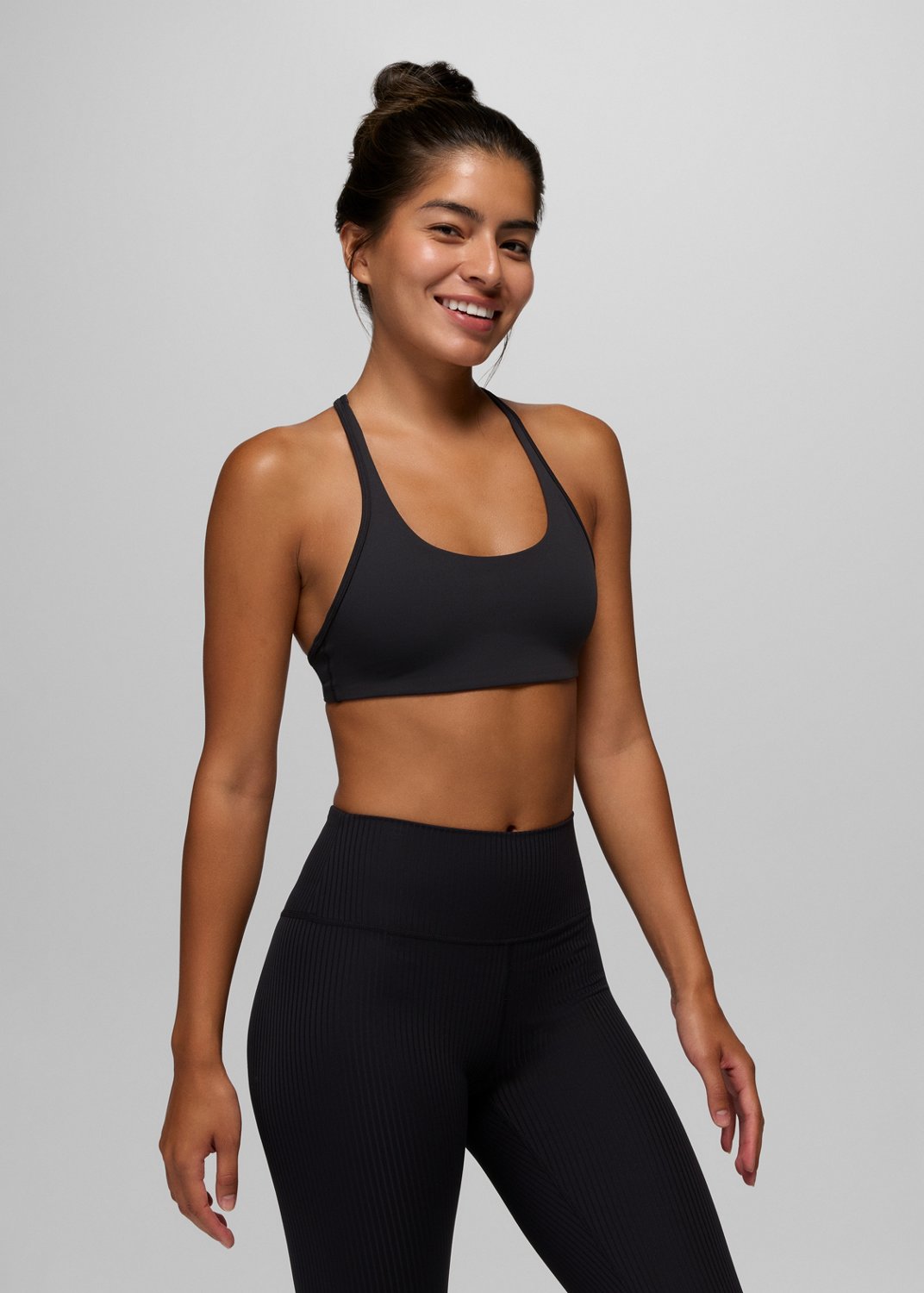 Womens prAna Luxara™ Racerback Bra - Black