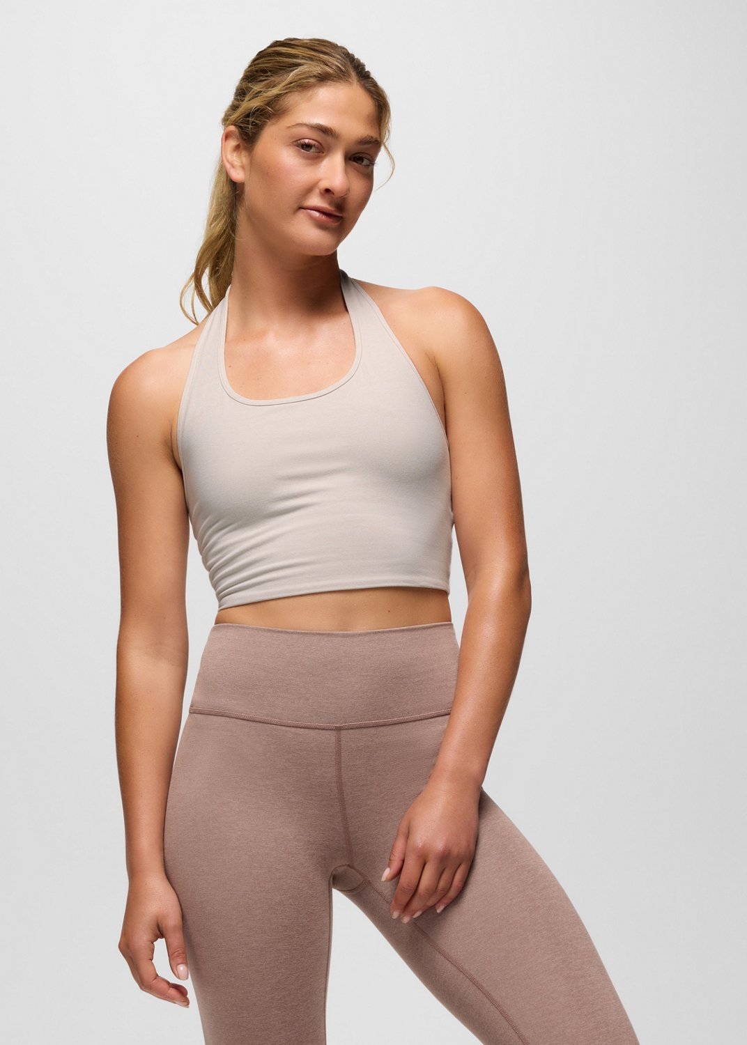 Womens prAna Heavana™ Halter Top - Almond Heather