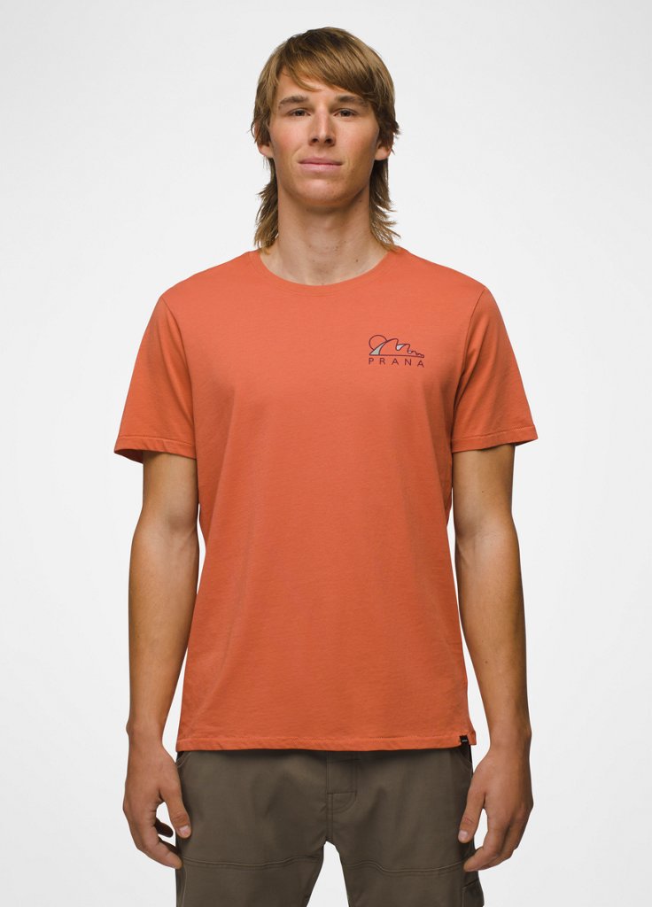 Mens prAna Everyday Signals Short Sleeve Tee - Terracotta