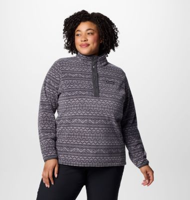 Columbia Women's Benton Springs  Printed Half Snap Fleece Pullover - Plus Size-