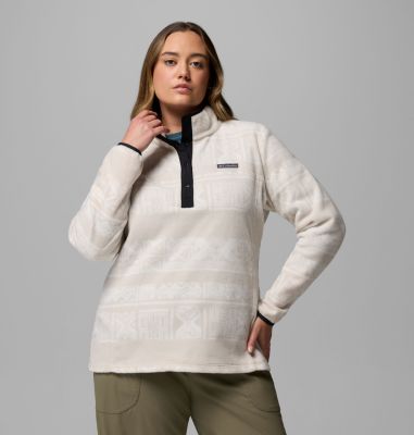 Columbia Women's Benton Springs  Printed Half Snap Fleece Pullover - Plus Size-