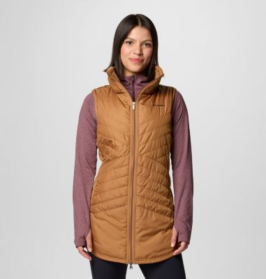 Columbia Women's Mix It Around Long Vest II - M - Brown  Camel