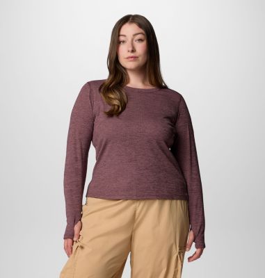Columbia Women's Boundless  Days Knit Crew Long Sleeve - Plus Size-