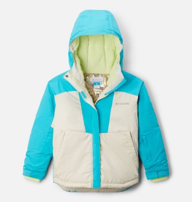 Columbia Girls' Mighty Mogul III Jacket - L - WhiteBlue  Chalk,