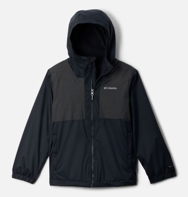 Columbia Boys' Rainy Trails II Fleece Lined Jacket - XL - Black