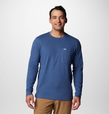 Columbia Men's Landroamer Long Sleeve T-Shirt - M - Blue  Dark