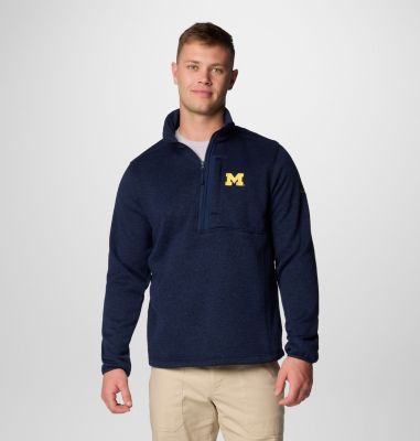 Columbia Men's Collegiate Sweater Weather  Fleece Half Zip Pullover - Michigan-