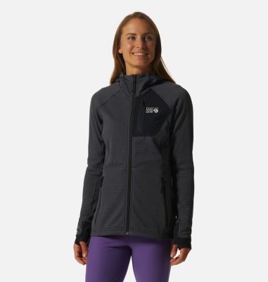 Mountain Hardwear Women's Polartec Power Grid Full Zip Hoody - S - Blue