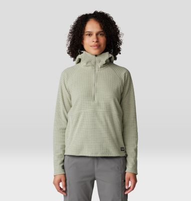 Mountain Hardwear Women's Summit Grid Half Zip Hoody - L - Green