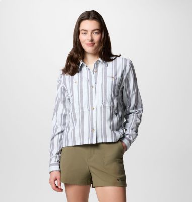 Columbia Women's Brea Falls  Woven Patterned Long Sleeve Shirt-