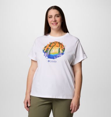 Columbia Women's Rolling Bend  Graphic Short Sleeve Shirt - Plus Size-