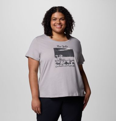 Columbia Women's Ruby Springs  Graphic Scoop Neck Short Sleeve Shirt - Plus Size-
