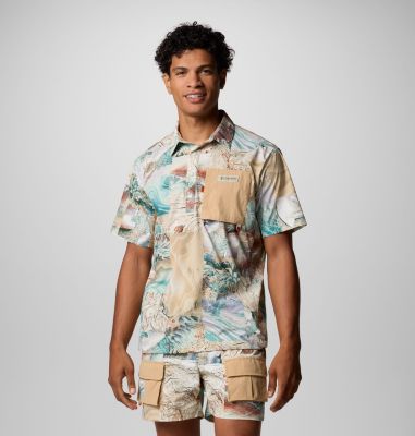 Columbia Cove Beach  Printed Woven Short Sleeve Shirt-