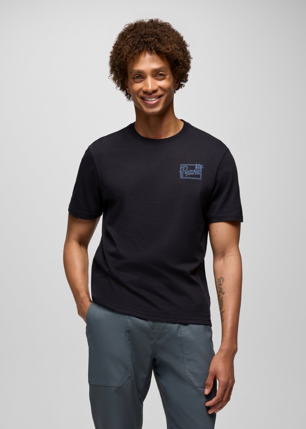Mens prAna Future Passed Graphic Tee - Black