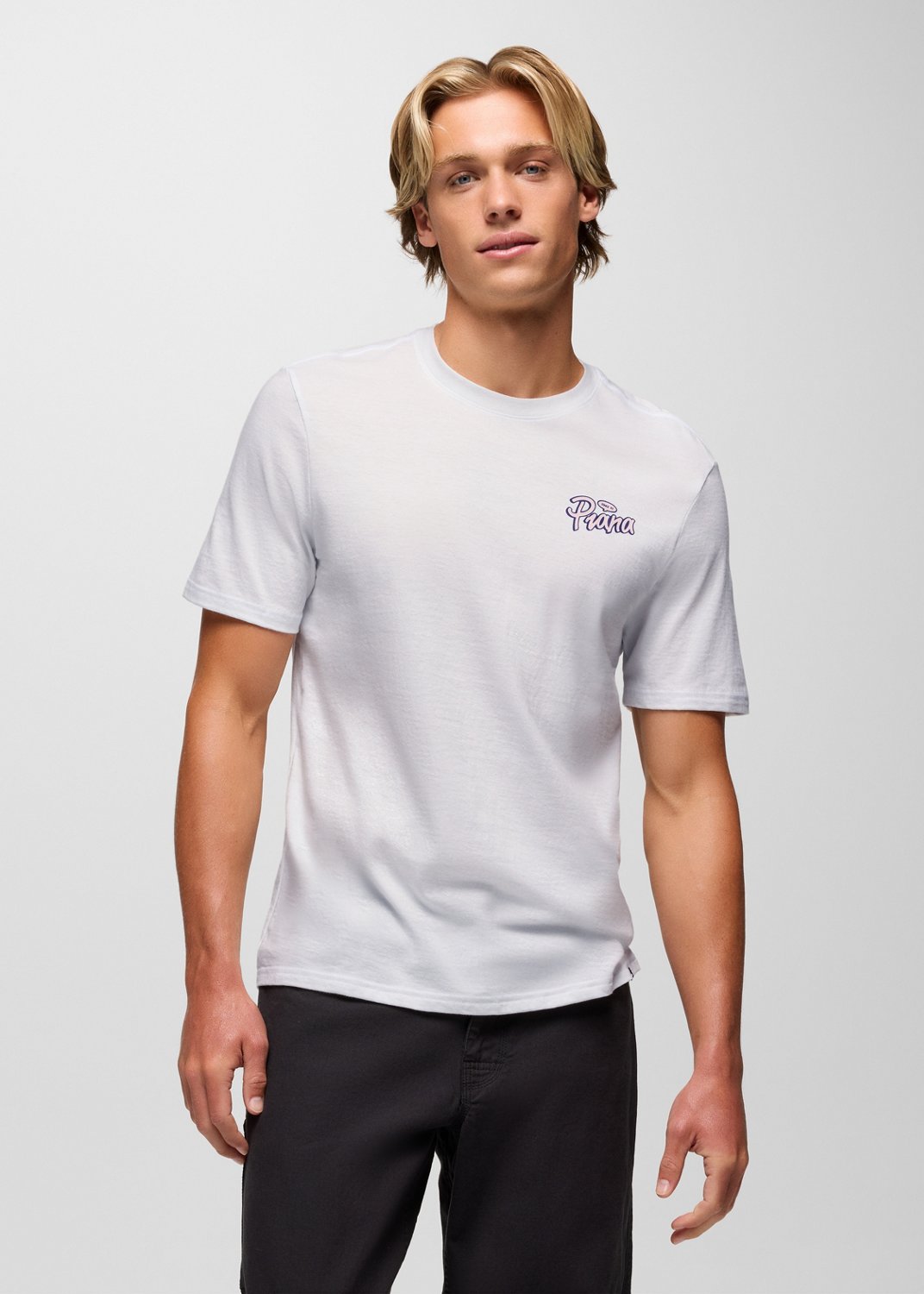Mens prAna Open Your Mind Graphic Tee - Soft White