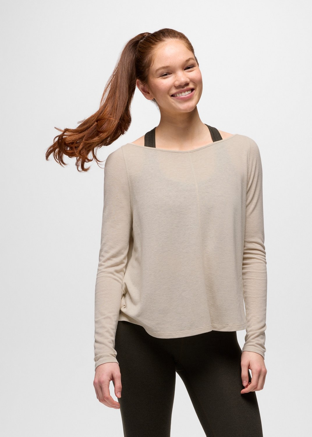 Womens prAna New Moon Long Sleeve - Almond