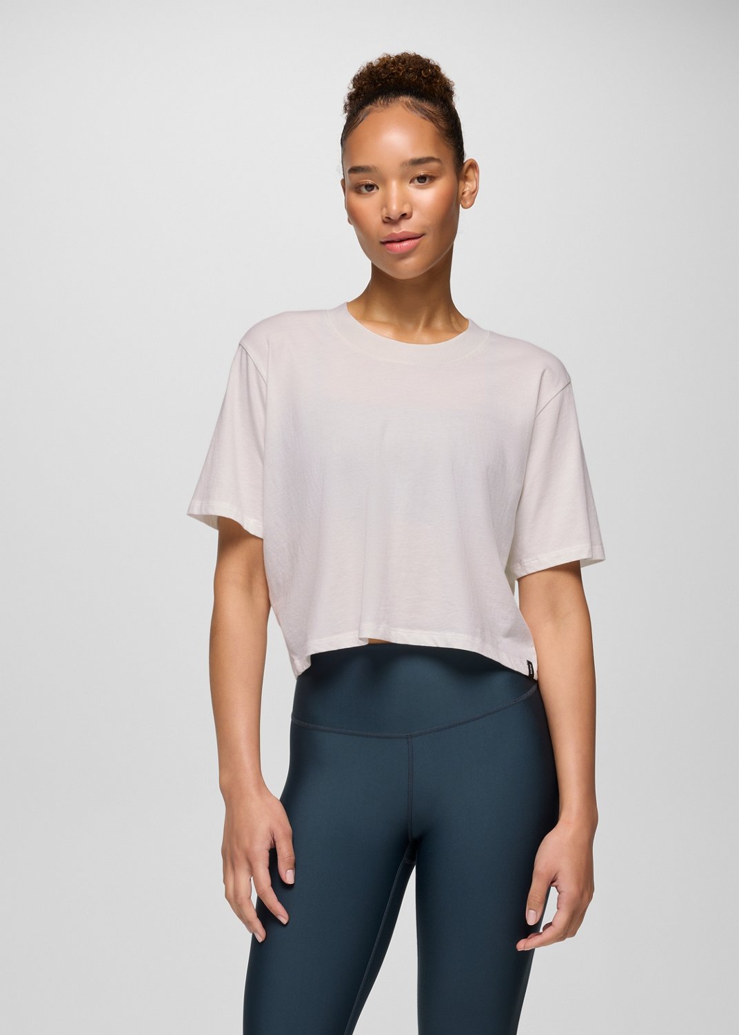 Womens prAna Everyday Crop Tee - Soft White