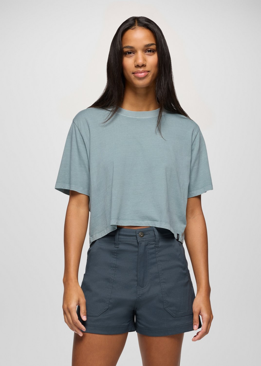 Womens prAna Everyday Crop Tee - Saltwater