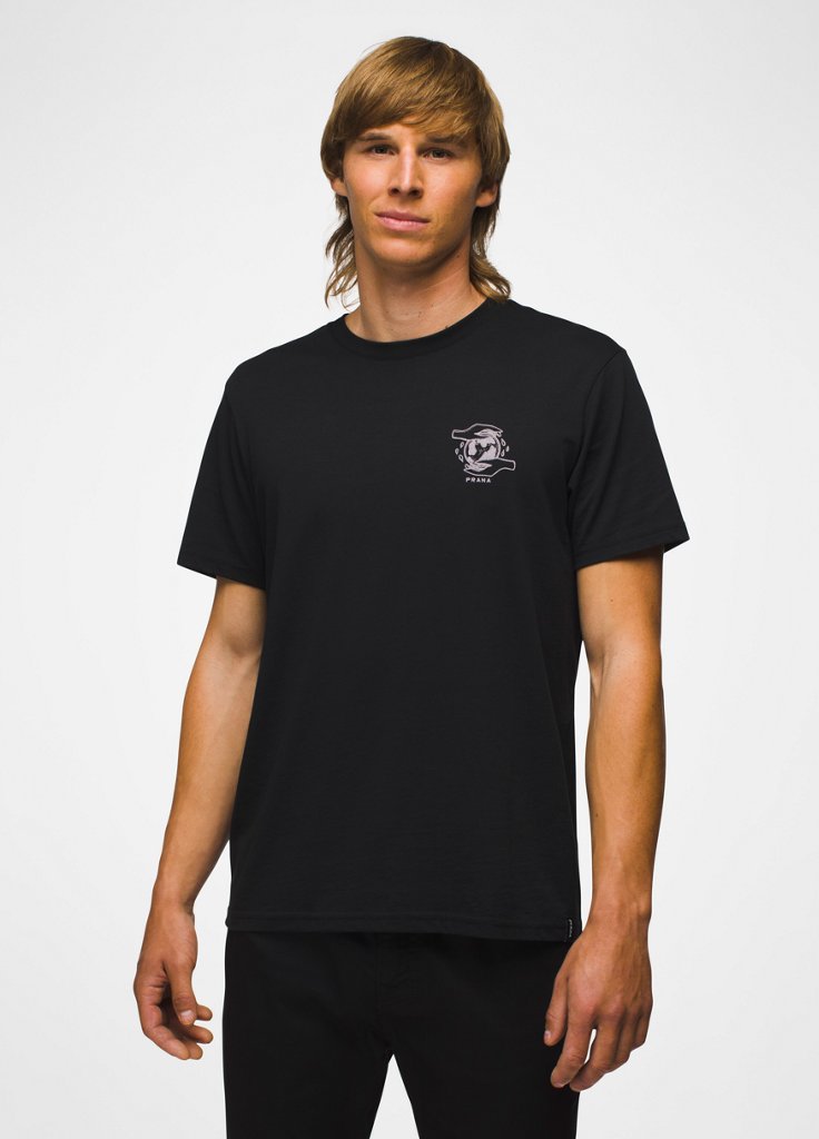 Mens prAna Lost Orbit Short Sleeve Tee - Black
