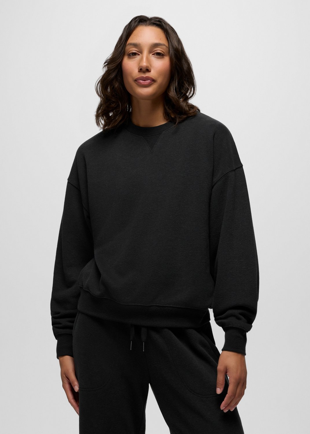 Womens prAna Cozy Up Crew Sweatshirt - Black