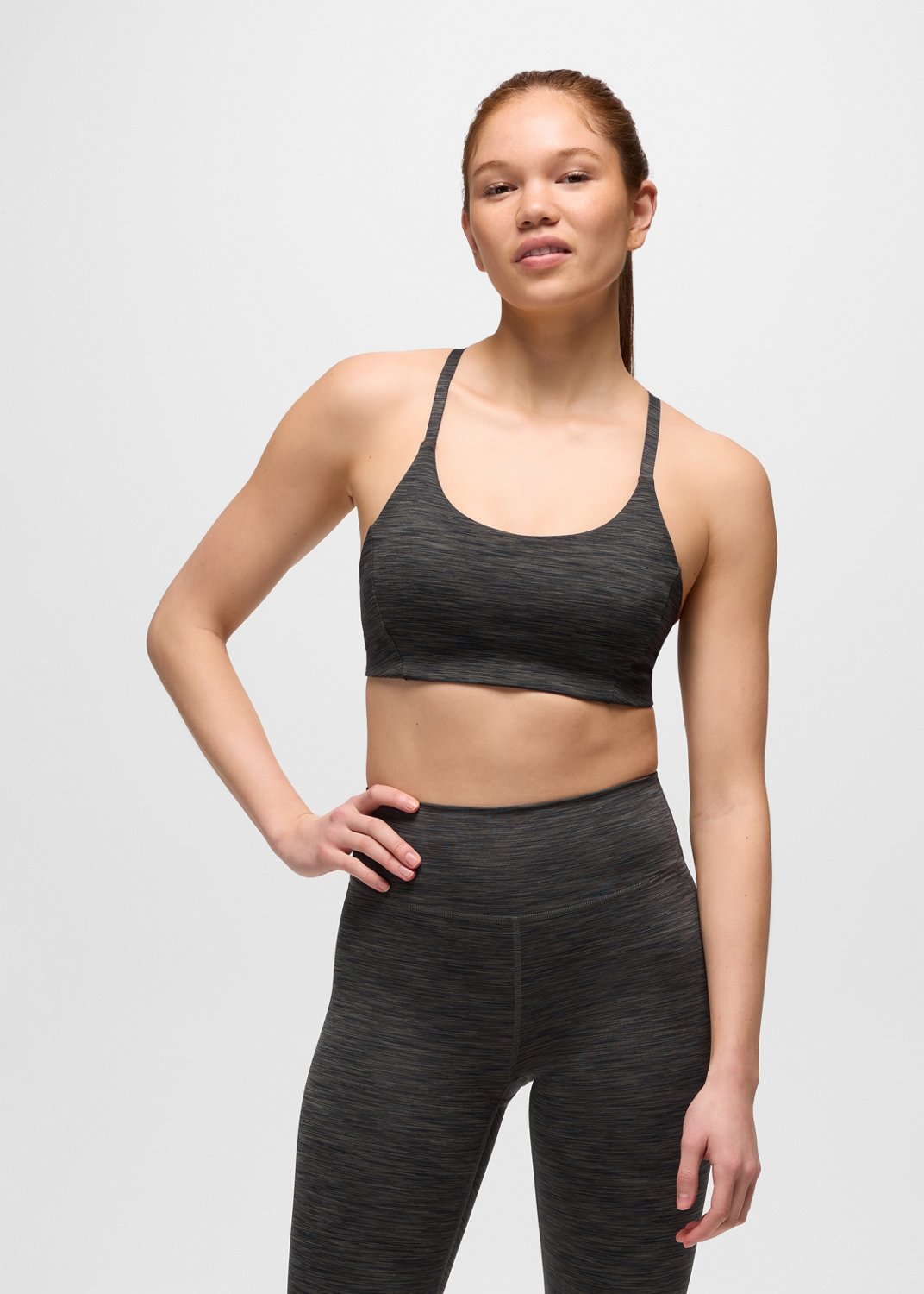 Womens prAna Sculpt™ Scoop Bra - Nori Spacedye
