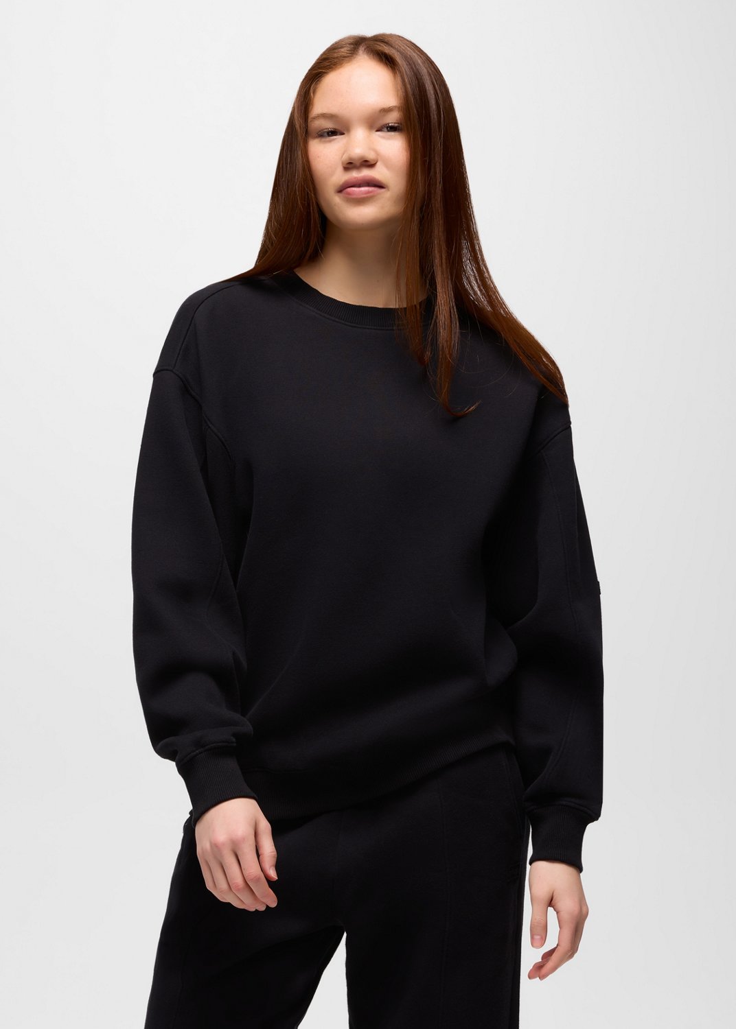 Womens prAna DreamFleece Crew Sweatshirt - Black