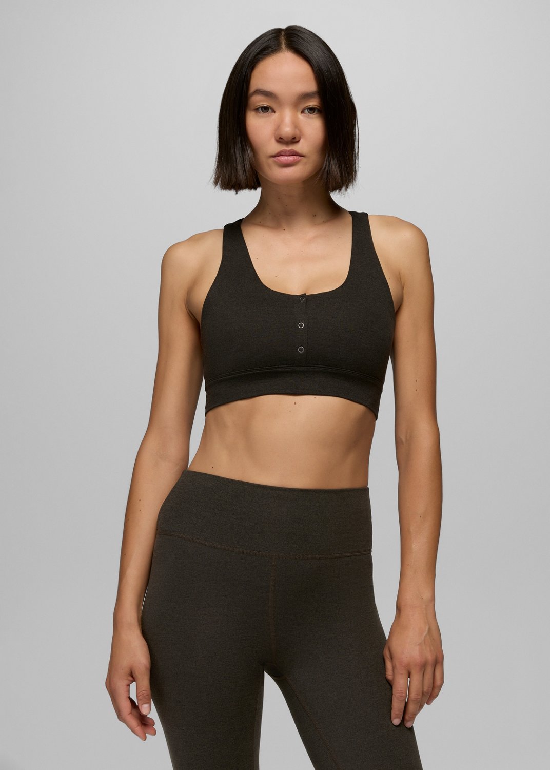 Womens prAna Heavana™ Henley Bra - Nori Heather
