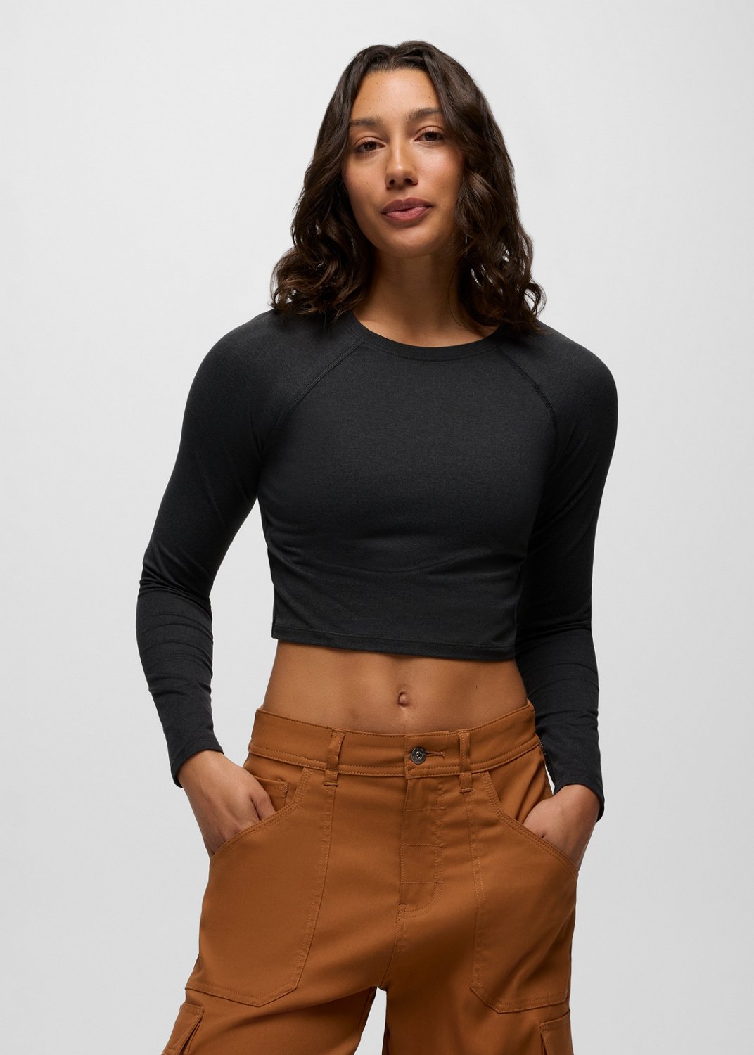 Womens prAna Heavana™ Long Sleeve - Black Heather