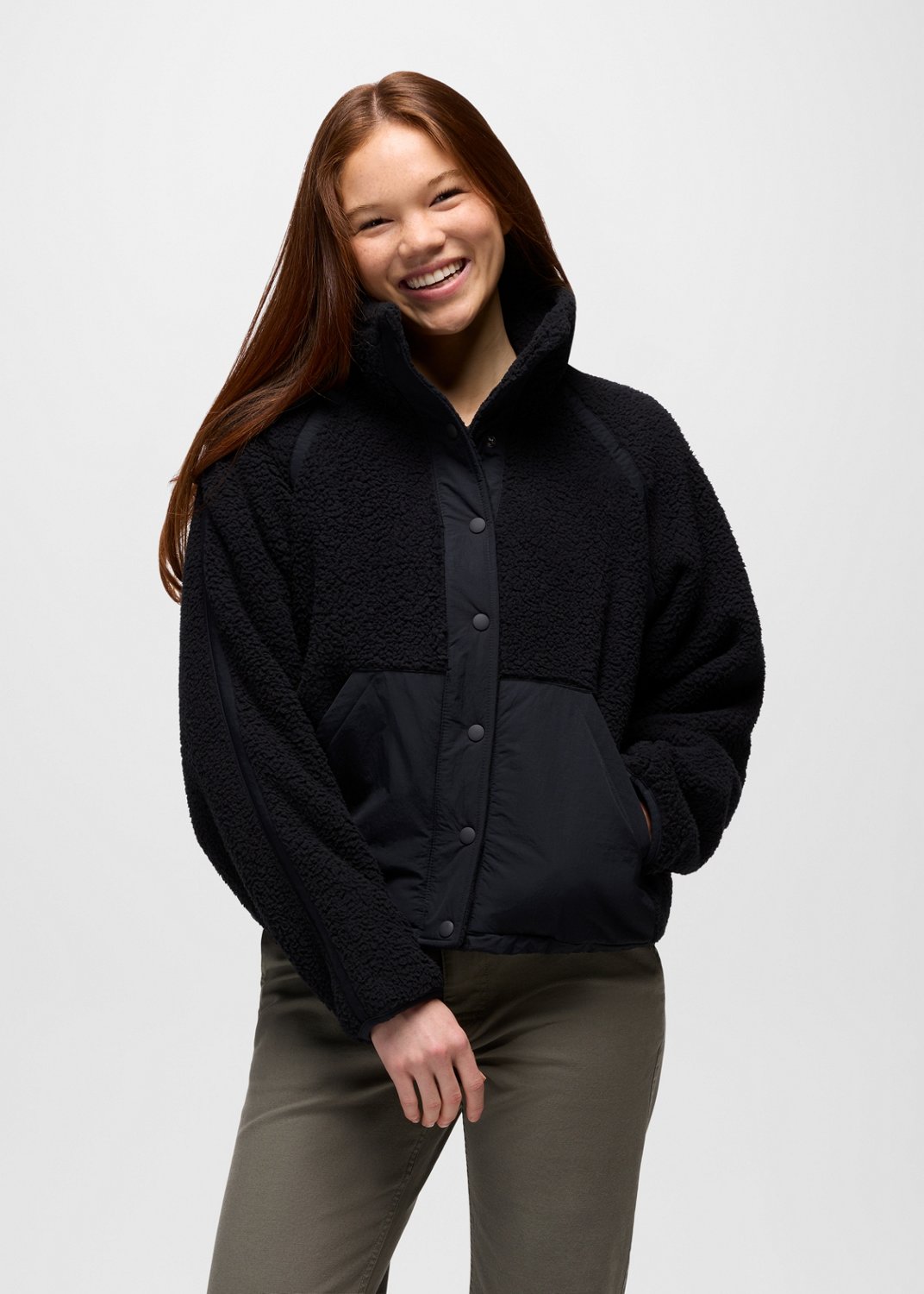 Womens prAna Encinitas Fleece Jacket - Black