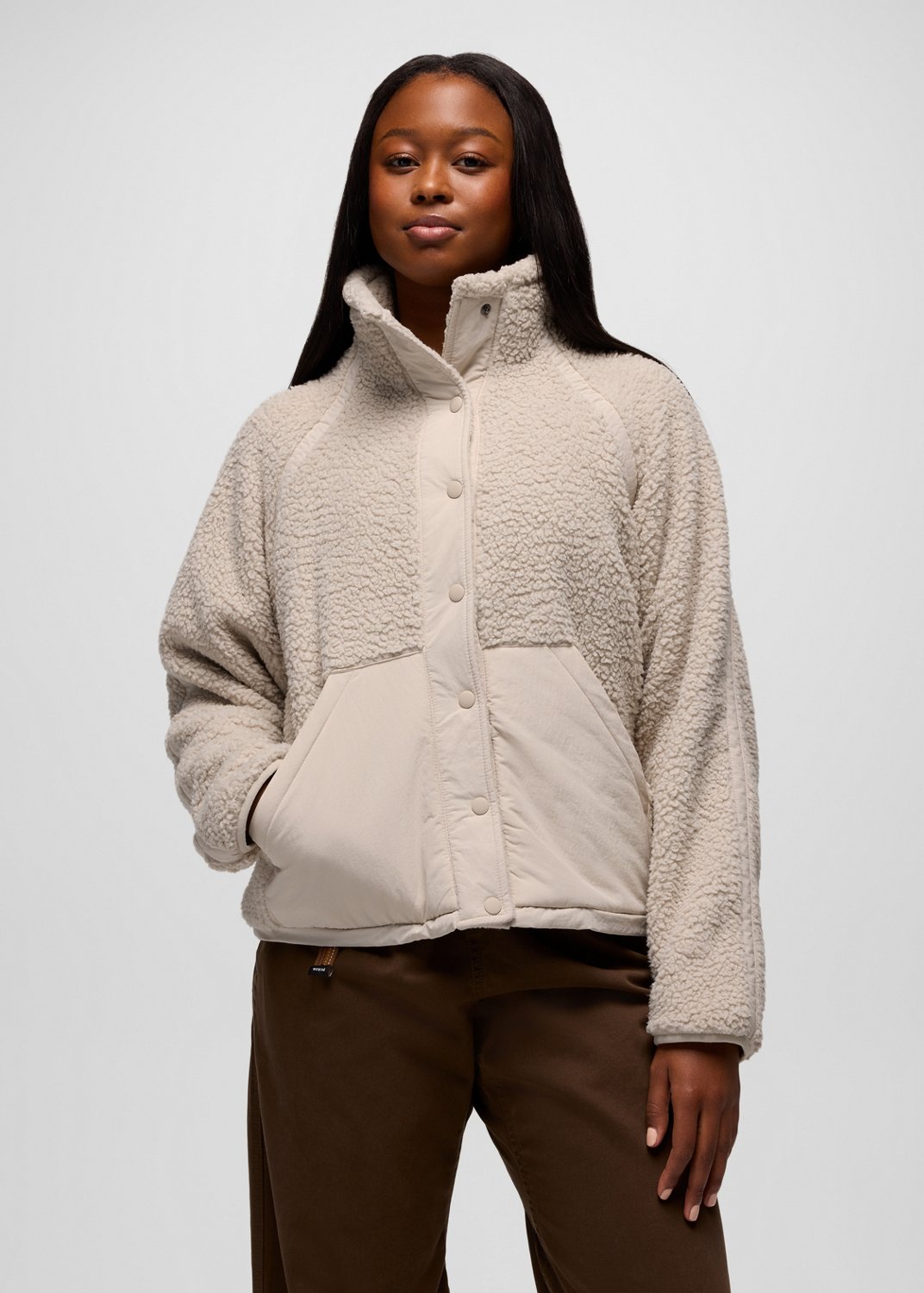 Womens prAna Encinitas Fleece Jacket - Almond