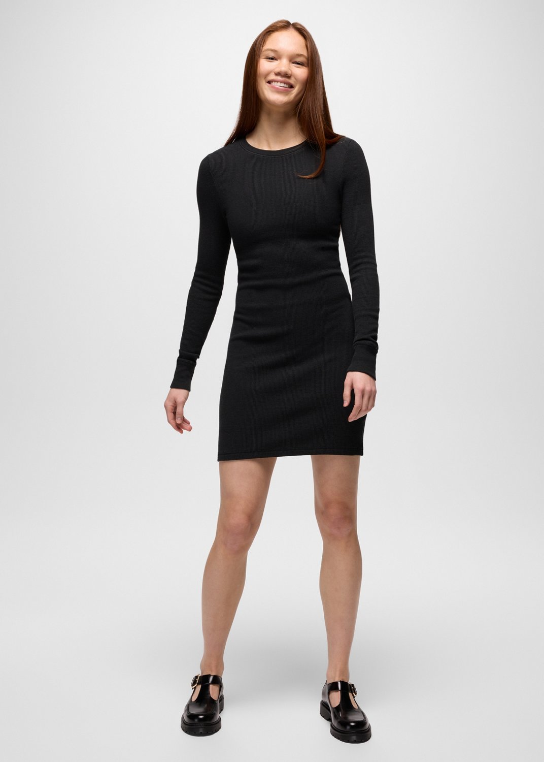 Womens prAna Touchstone Crew Dress - Black Heather