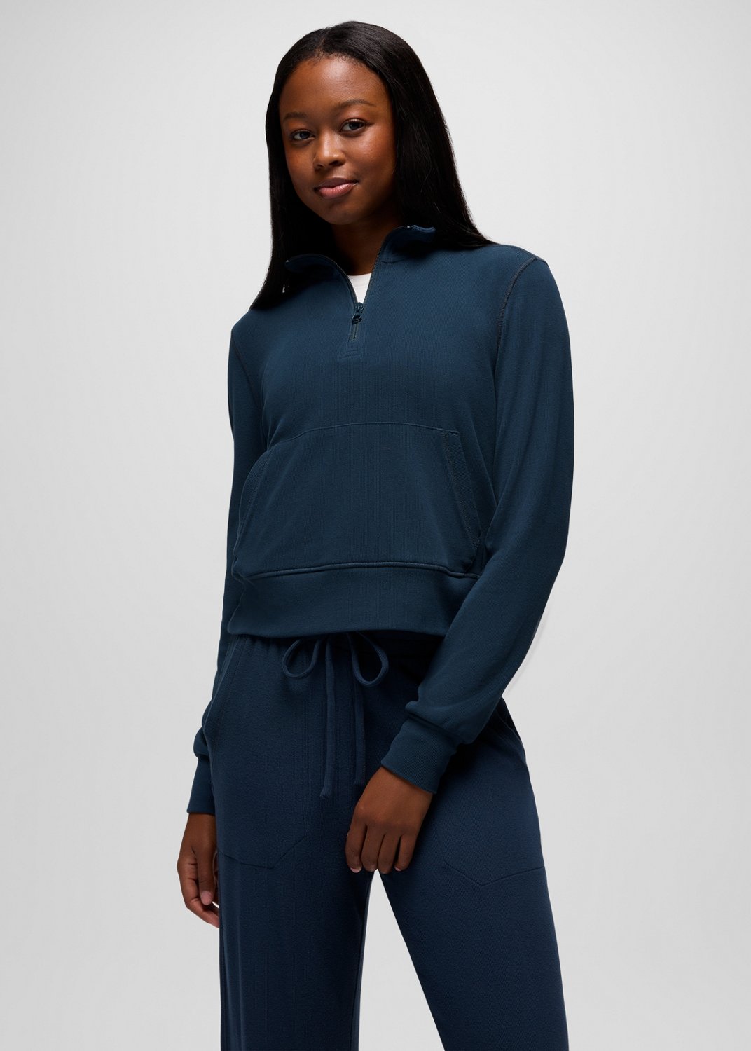 Womens prAna Willow West Half Zip - Stormy Night