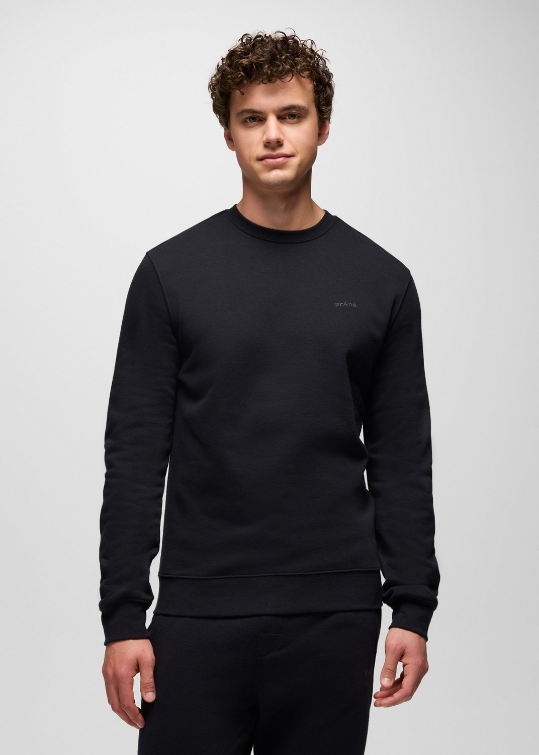 Mens prAna Fleece Crew Sweatshirt - Black