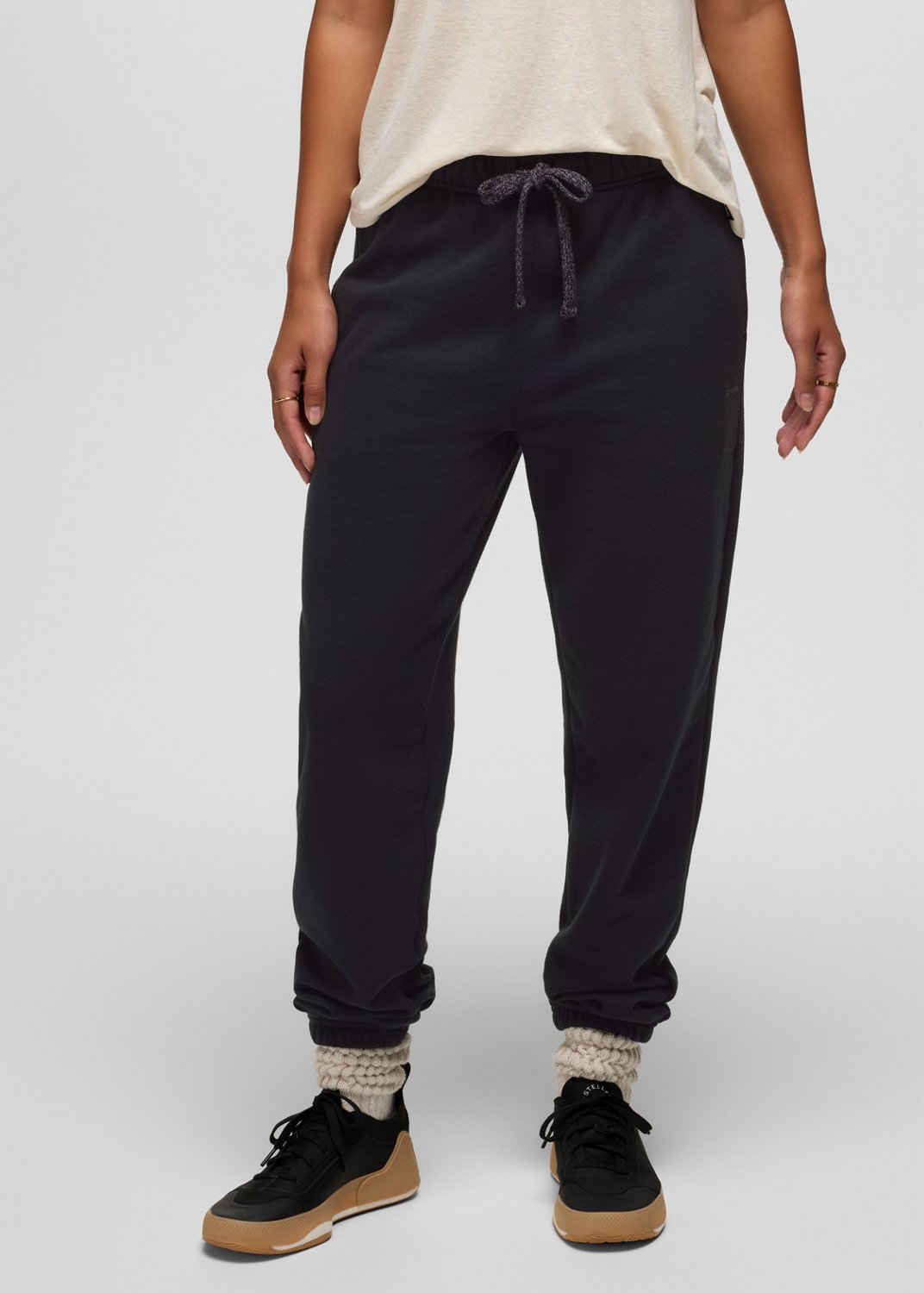 Womens prAna Fleece Sweatpant - Black