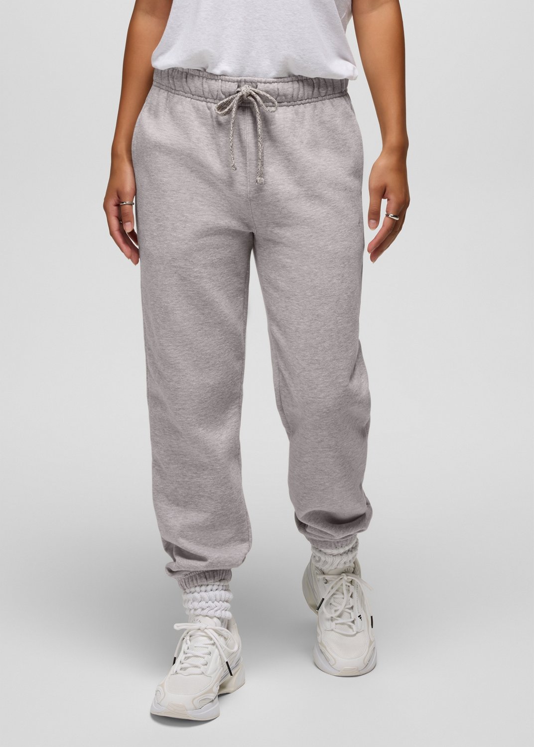 Womens prAna Fleece Sweatpant - Heather Grey