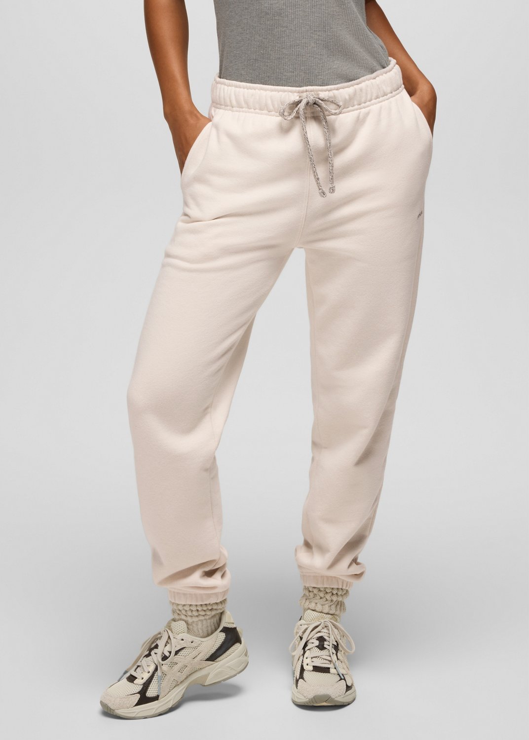 Womens prAna Fleece Sweatpant - Canvas
