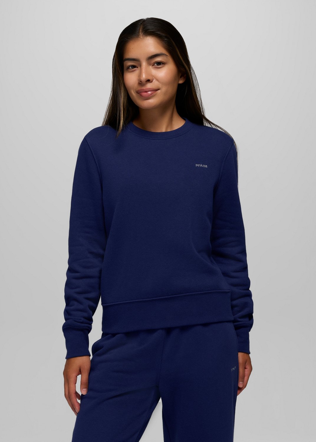Womens prAna Fleece Crew Sweatshirt - Capulet Blue