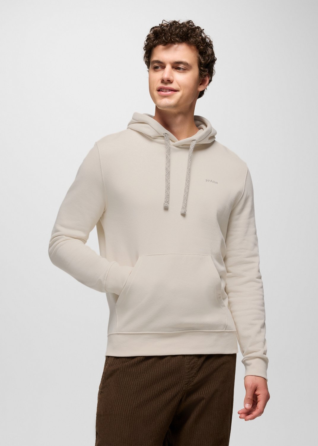 Mens prAna Fleece Hoodie - Canvas