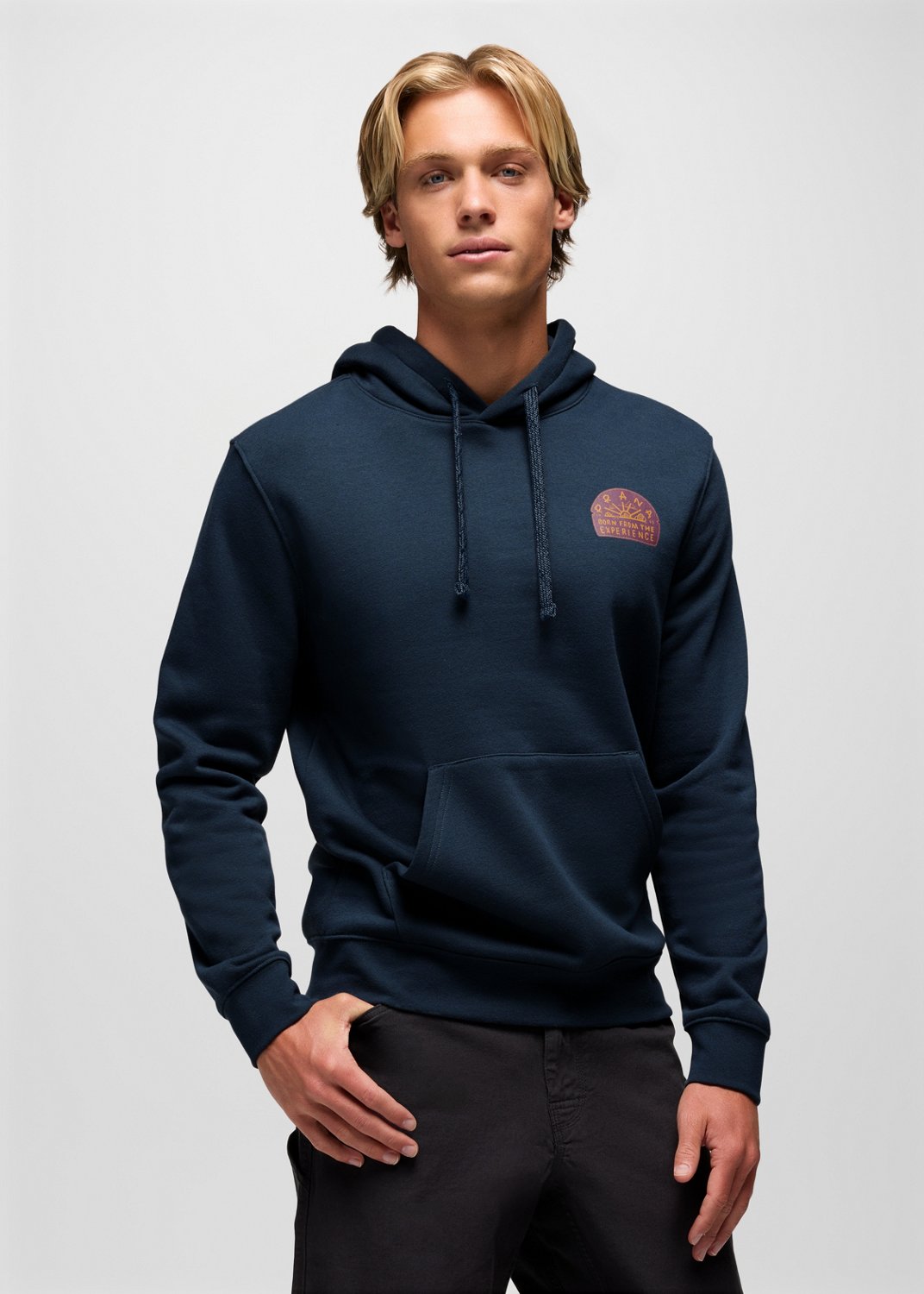 Mens prAna Fleece Graphic Hoodie - Stormy Night Solar Arch