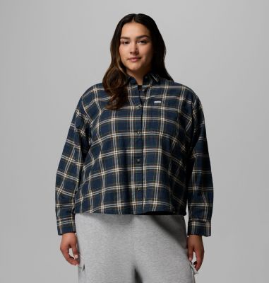 Columbia Women's  Point Creek  Woven Long Sleeve Shirt - Plus Size-