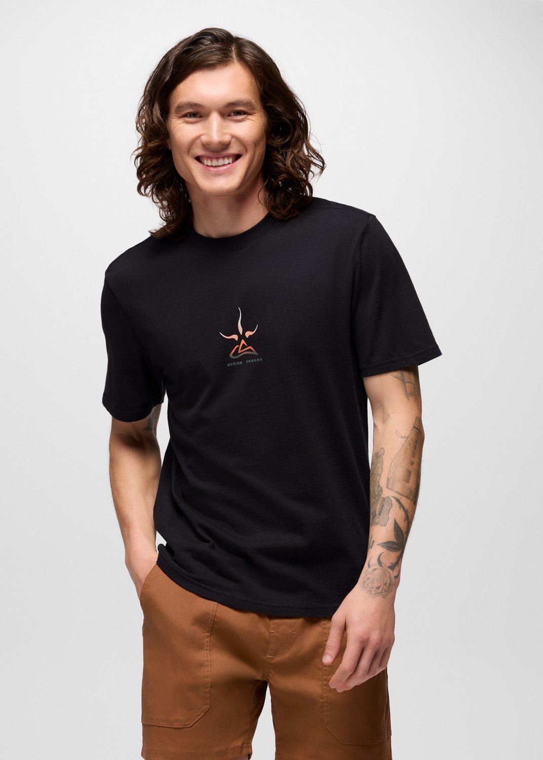 Mens prAna Sharma Mandala Boulder Graphic Tee - Black